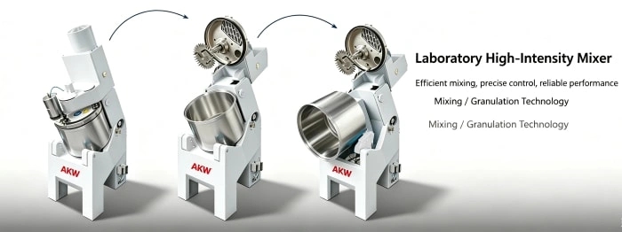 El Granulador De Laboratorio AKW 10L Completa La Prueba De Granulación De Polvo Metálico De Silicio Para Cliente Europeo, Ciclo De Lote Completo En 10 Minutos